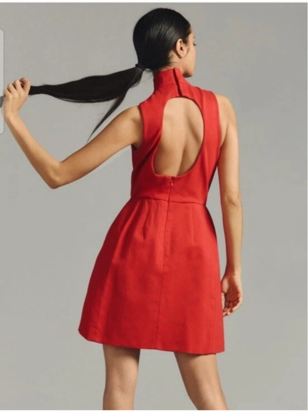 Hutch Anthropologie Little Red Mini Dress 60s Mod Mad Men Jackie O Size Small - Picture 2 of 13